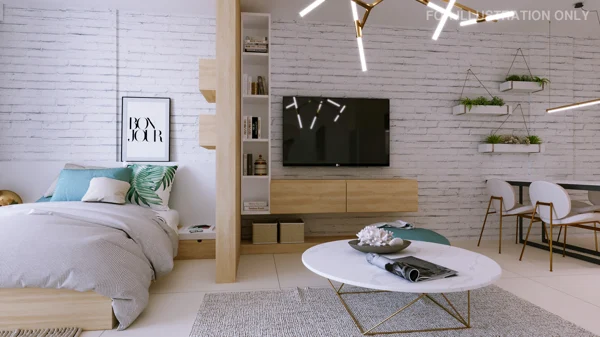 Caesar Breeze – studio interior rendering, North Cyprus.