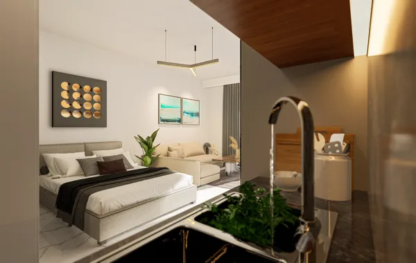 Vėjo Kryptis – Apartamenty typu studio, Cypr Północny. Wizualizacja typu mieszkania
