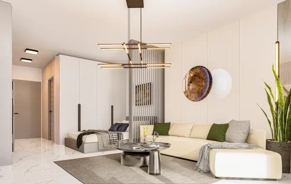 Vėjo Kryptis – Apartamenty typu studio, Cypr Północny. Wizualizacja typu mieszkania