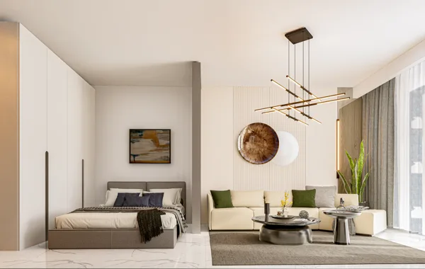 Vėjo Kryptis – Apartamenty typu studio, Cypr Północny. Wizualizacja typu mieszkania