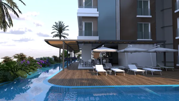 Žalioji Lagūna – 1+1 apartamentai, Šiaurės Kipras. Projekto vizualizacija