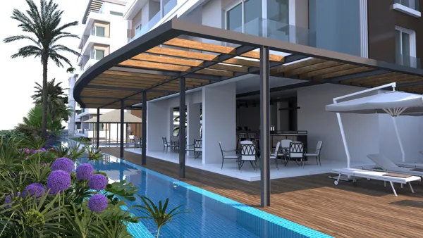 Žalioji Lagūna – 1+1 apartamentai, Šiaurės Kipras. Projekto vizualizacija