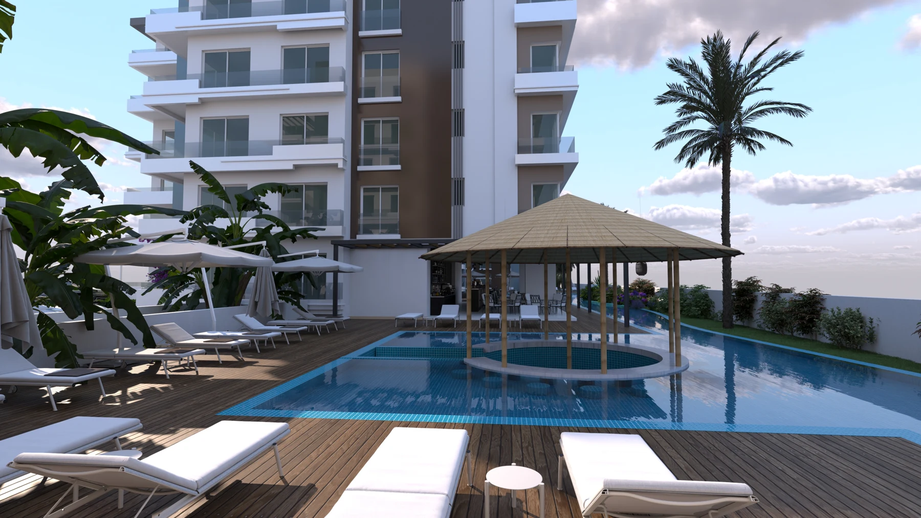 Žalioji Lagūna – 1+1 loft apartments, North Cyprus. Project rendering