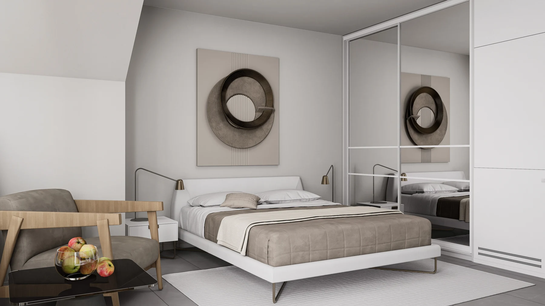 Ateities Namai – Apartamenty typu studio, Cypr Północny. Wizualizacja typu mieszkania
