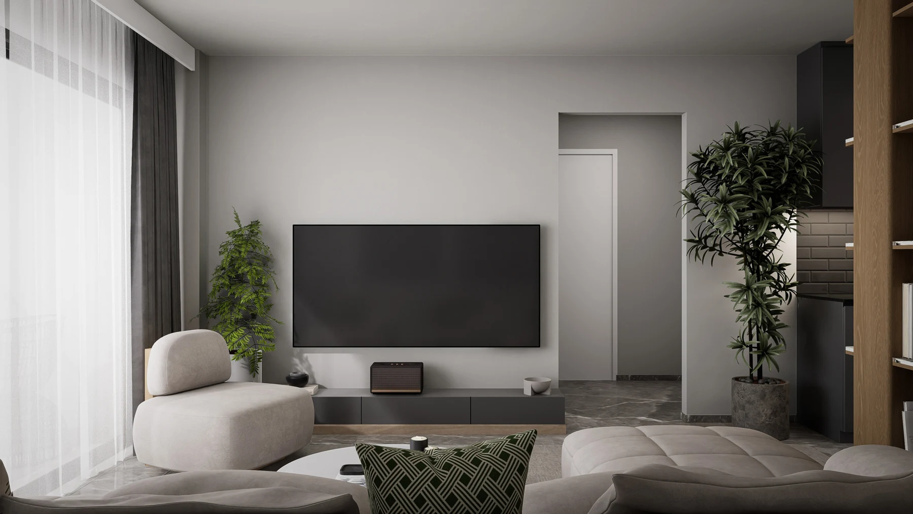 Žaliasis horizontas – 2+1 tipo apartamentai su sodu, Šiaurės Kipras. Būsto tipo vizualizacija